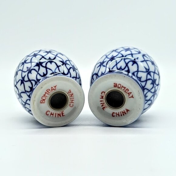 Bombay China Blue White Ceramic Salt Pepper Shakers - Picture 4 of 5